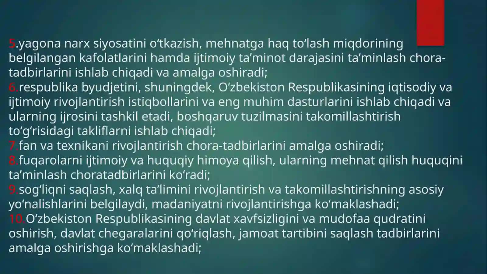 Vazirlar mahkamasi mahalliy hokimiyat organlari,xalq deputatlar kengashi va o`z-o`zini boshqarish organlari 4