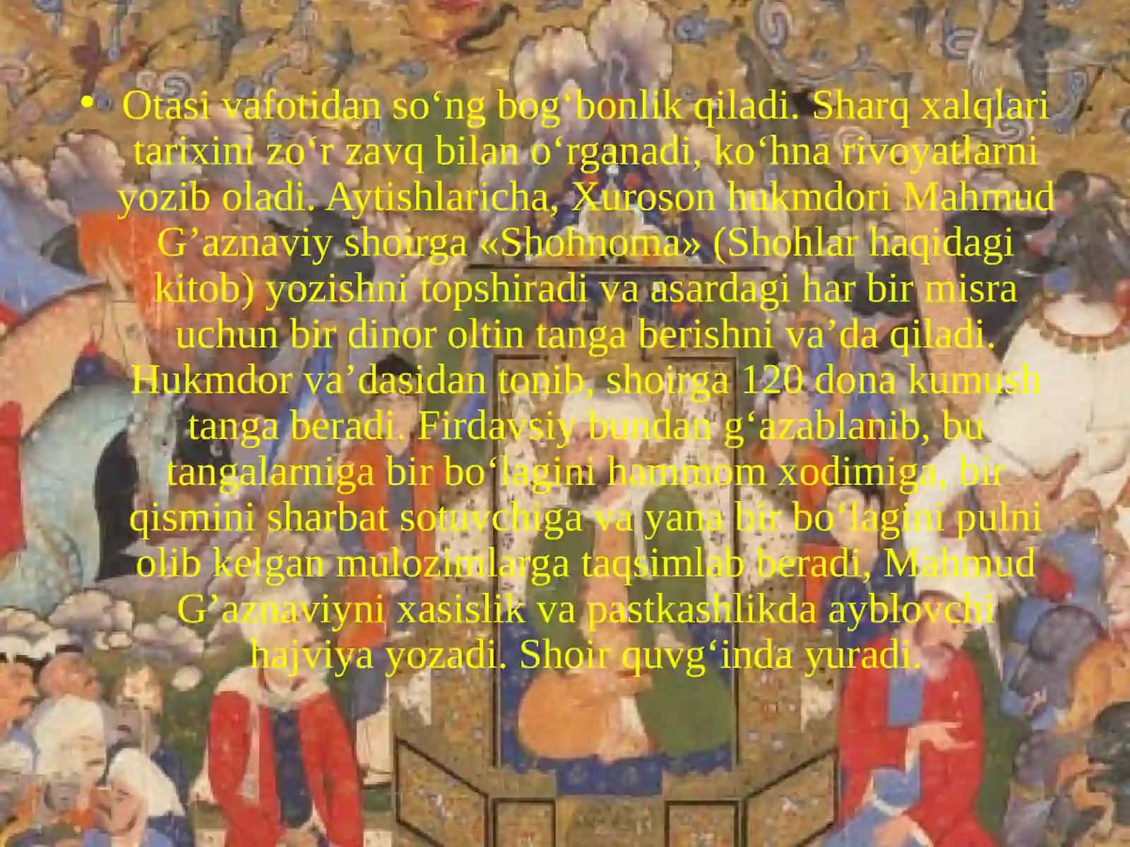 Firdavsiyning "Shohnoma" asari 4