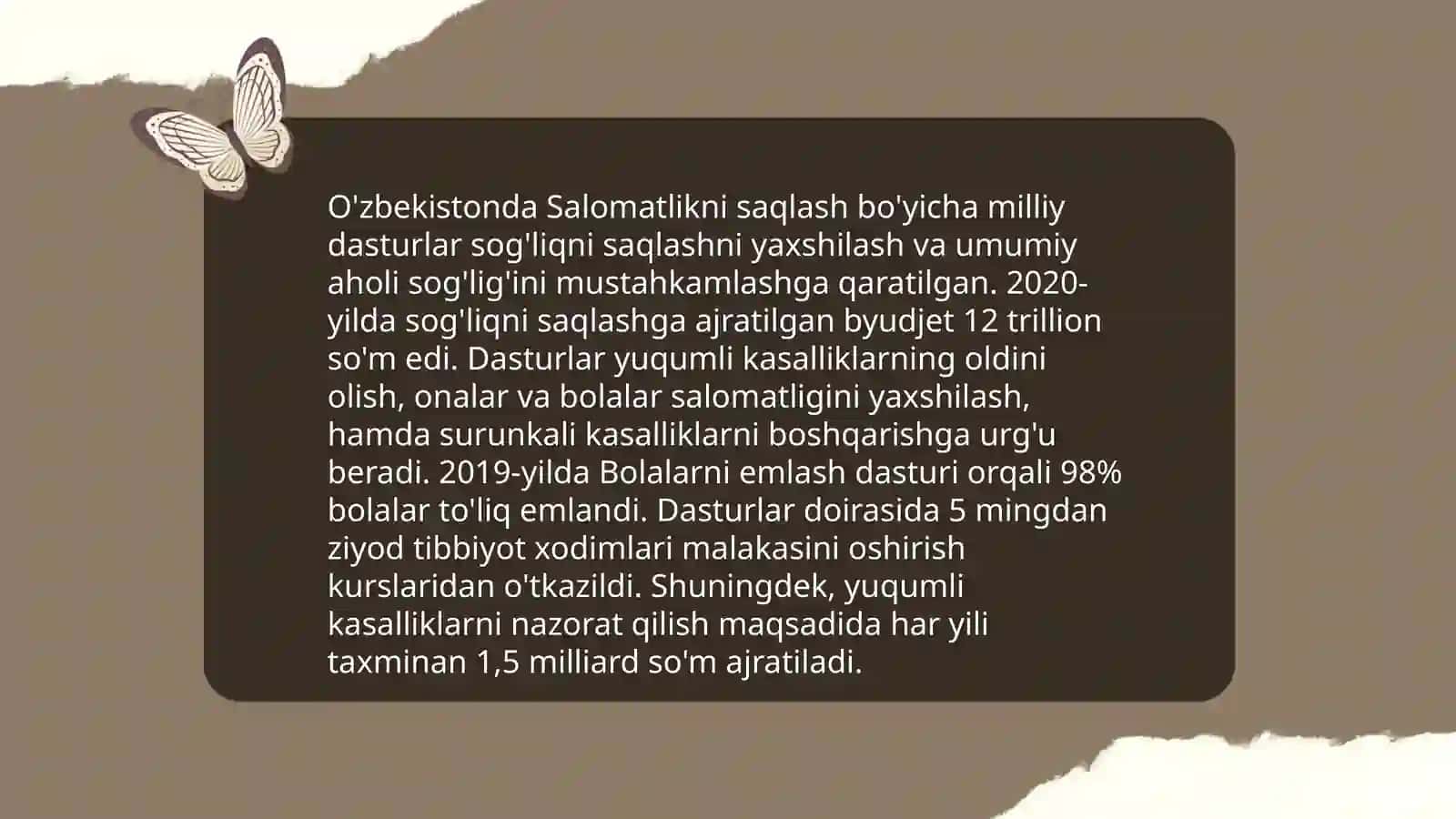 Ta'lim va salomatlik sohasidagi O'zbekiston Respublikasi davlat siyosati 4