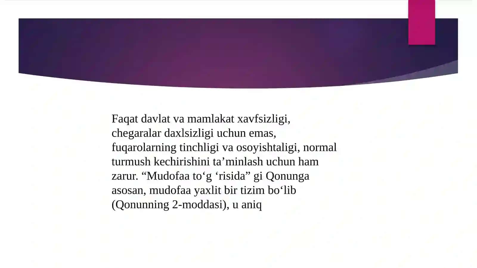 Milliy xavfsizlikni taminlash borasida amalga oshirilgan ishlar 4