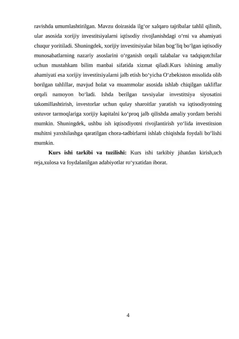 Xorijiy investitsiyalarni jalb qilish usullari va shakllari 4