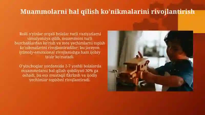 Bola tarbiyasida oʼyinchoqlarning ahamiyati 4