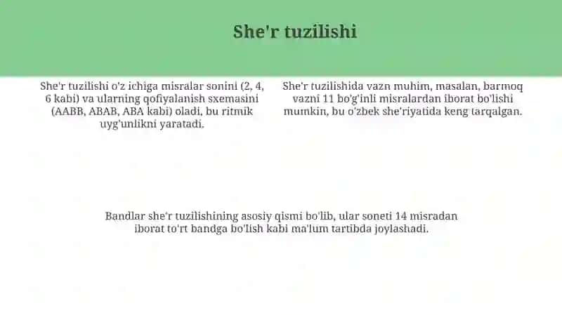 She'riy asarning o'ziga xosligi 4