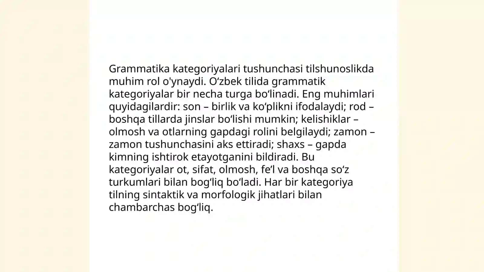 Grammatik ma'no va grammatik kategoriya 4