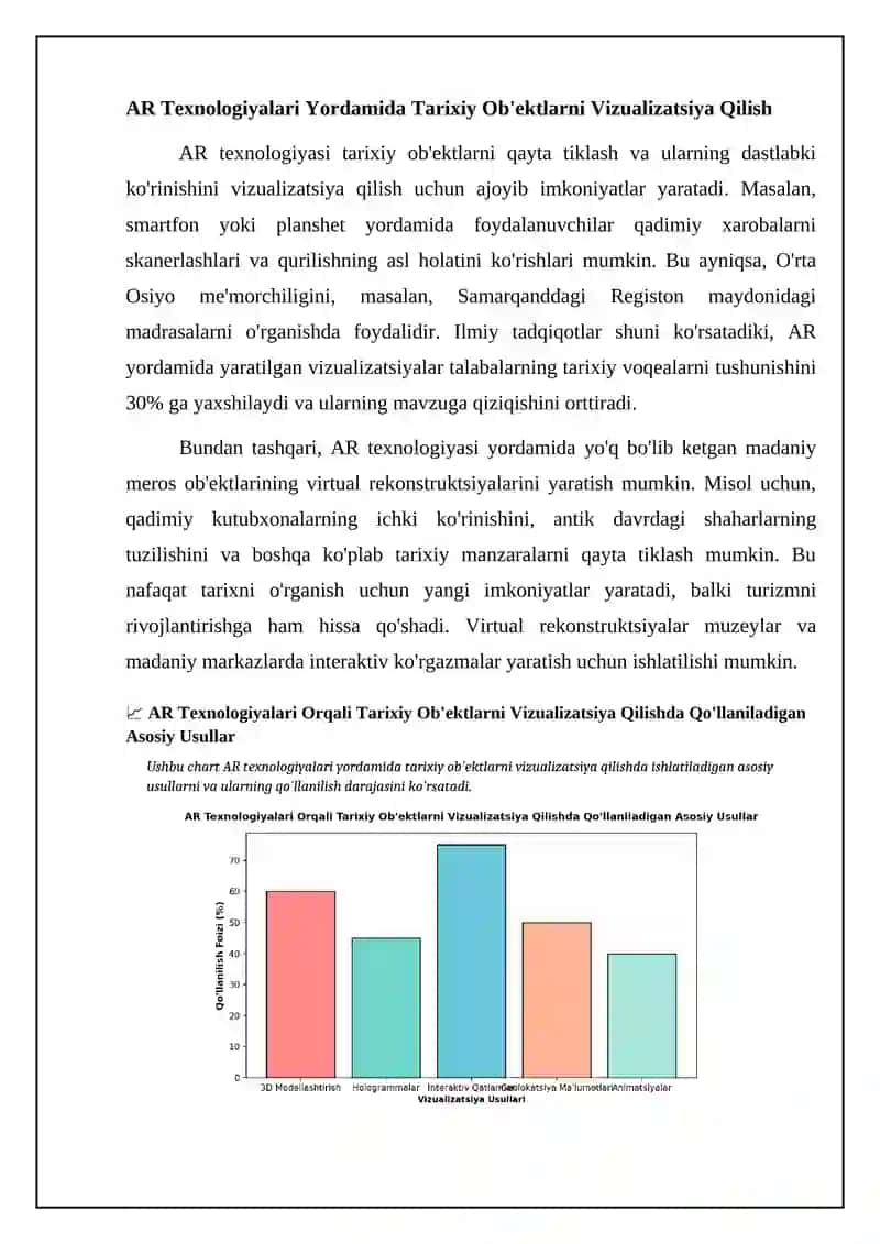 AR TEXNOLOGIYALARI YORDAMIDA INTERAKTIV TARIXIY TAJRIBA YARATISH 4