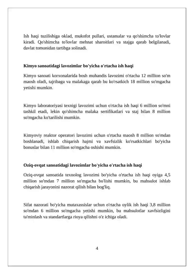 Kimyo va oziq-ovqat sanoati korxona xodimlarining mehnat xaqlari 4