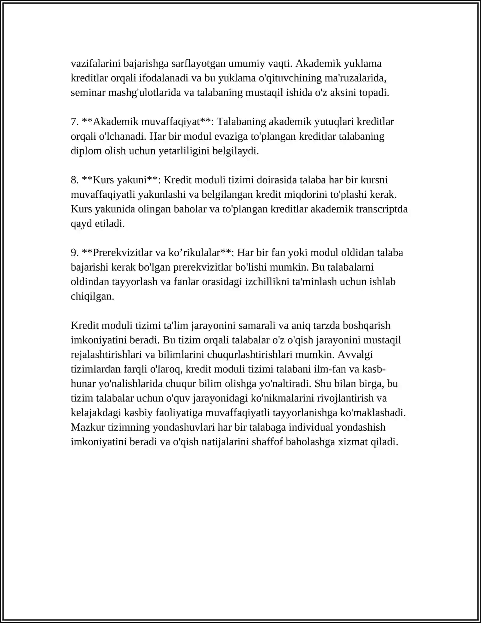 KREDIT MODUL TIZIMI HAQIDA TUSHUNCHA 4