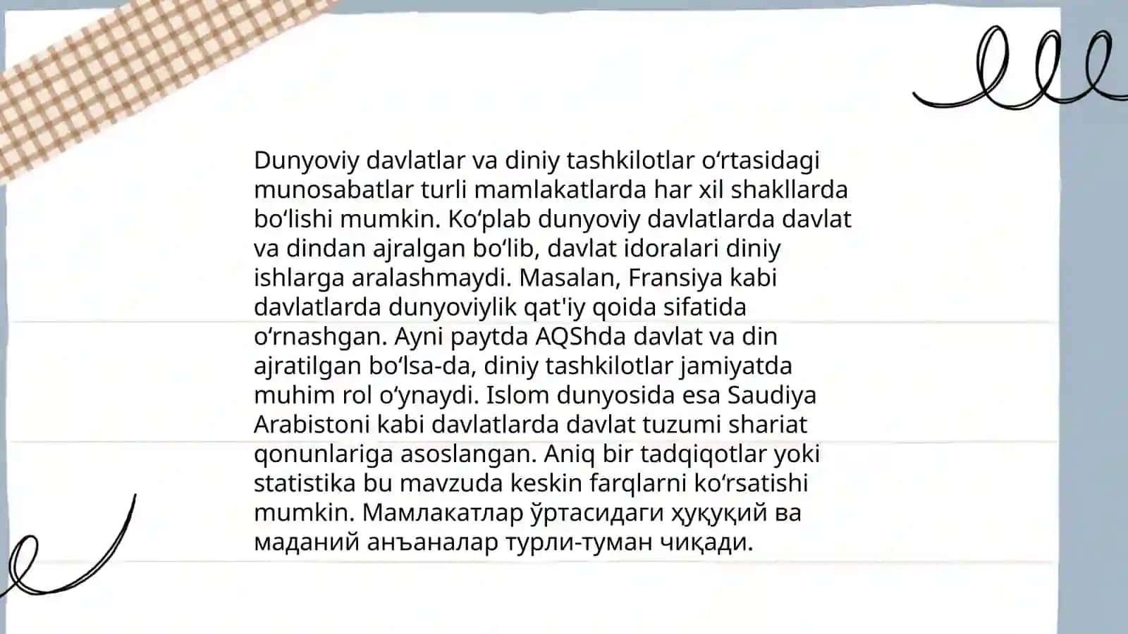 Davlat va diniy tashkilotlar munosabati 4