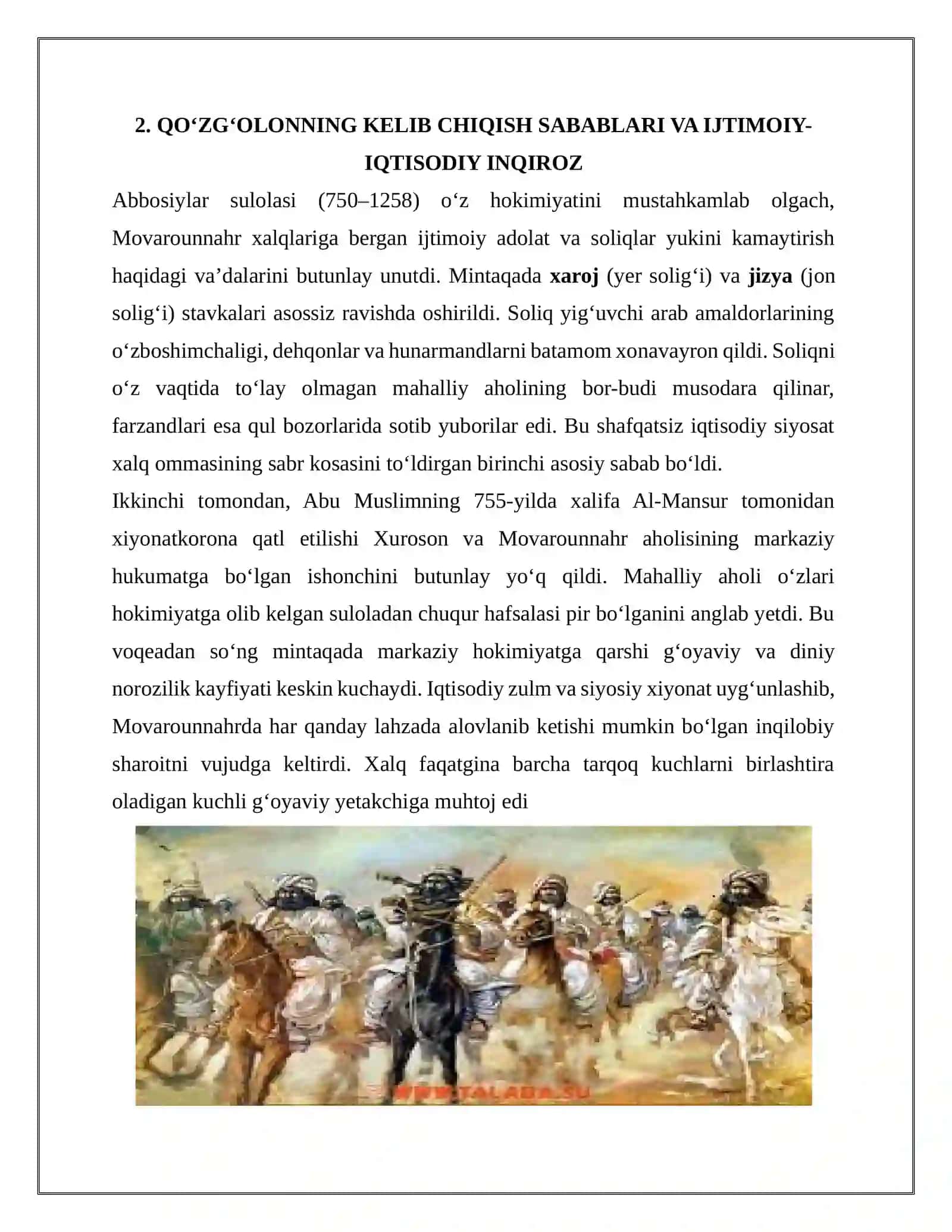 MUQANNA BOSHCHILIGIDAGI "OQ KIYIMLILAR" QO‘ZG‘OLONI: SABABLARI, MAFKURASI VA MOVAROUNNAHR XALQLARINING OZODLIK KURASHI 4
