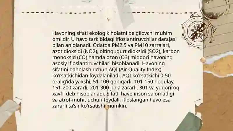 Atmosferahavosi, suv, tuproqning nomuvofiq omillarinigigiyenikreglamentlashga bo'lgan umumiy yondashishlar 4