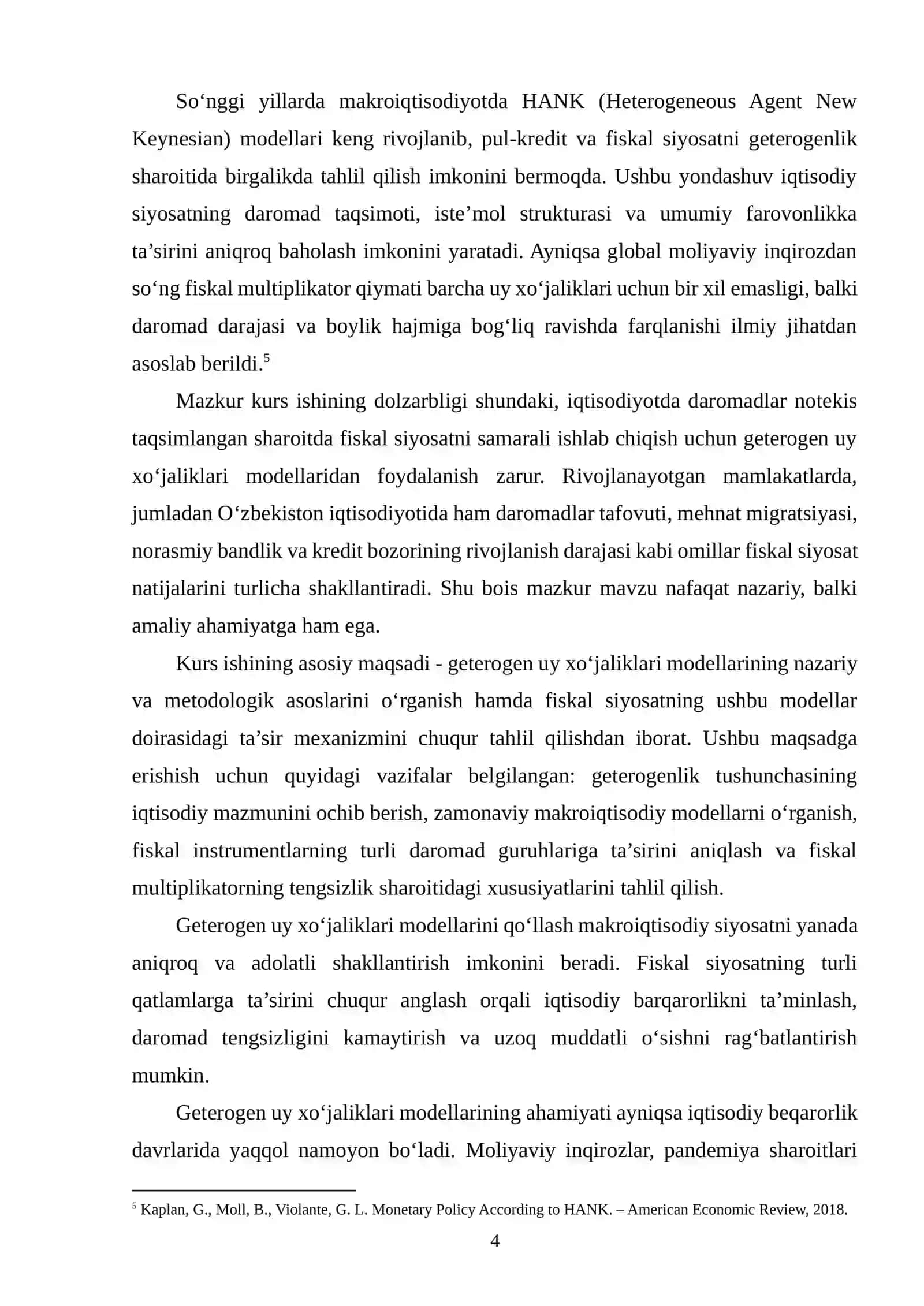 HETEROGEN UY XO‘JALIKLARI MODELLARI VA FISKAL SIYOSAT EFFEKTI 4