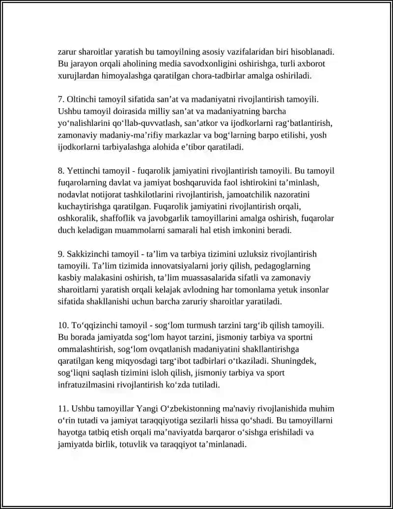 YANGI O‘ZBEKISTONDA AMALGA OSHIRILAYOTGAN MA’NAVIY O‘ZGARISHLAR 4