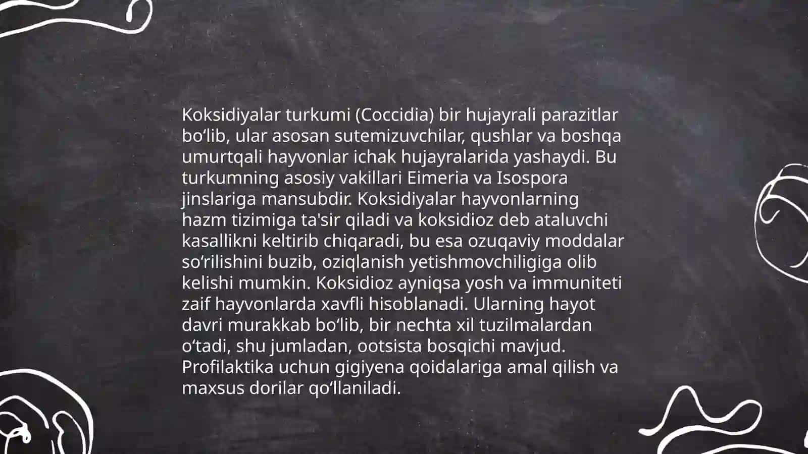 Sporalilar sinfi, koksidiyalar turkumi 4