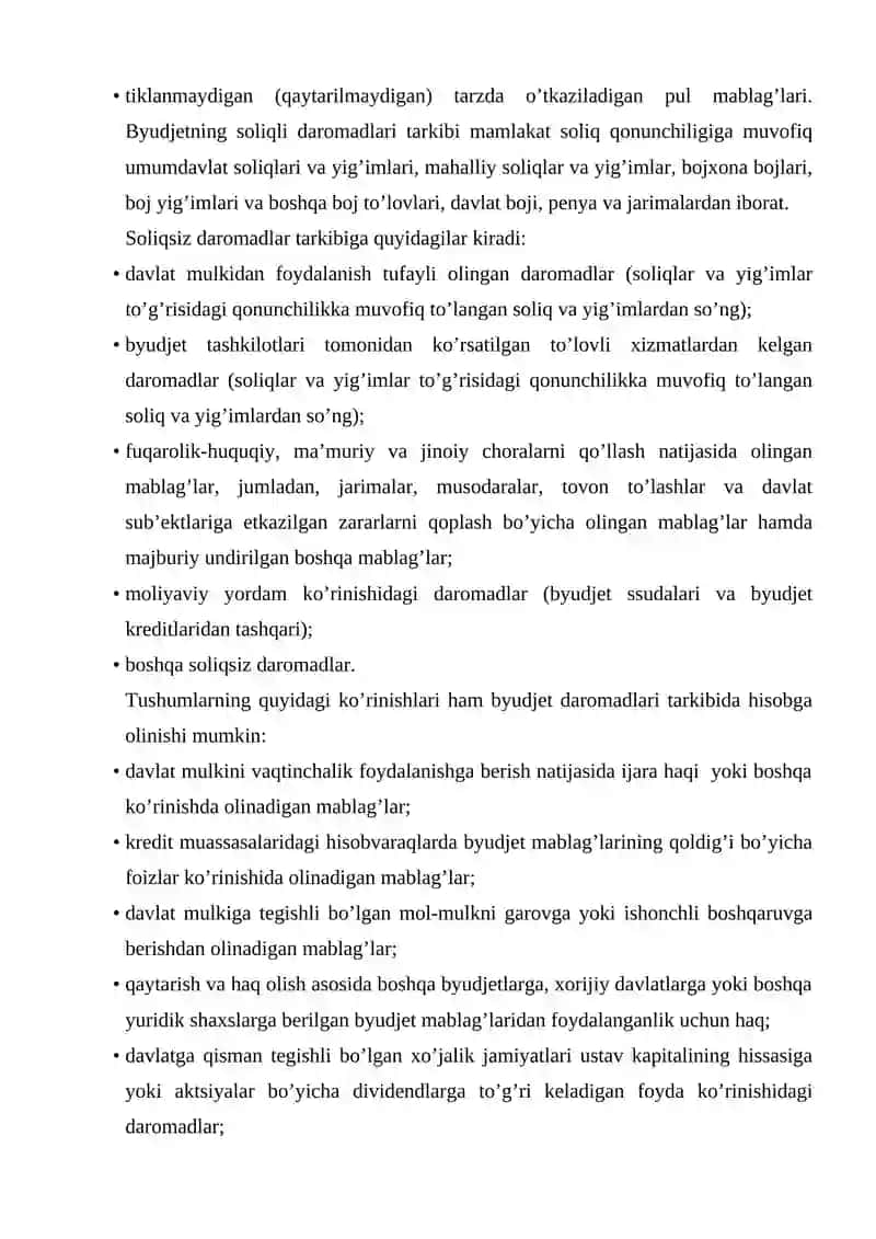 Davlat byudjetining daromadlari 4