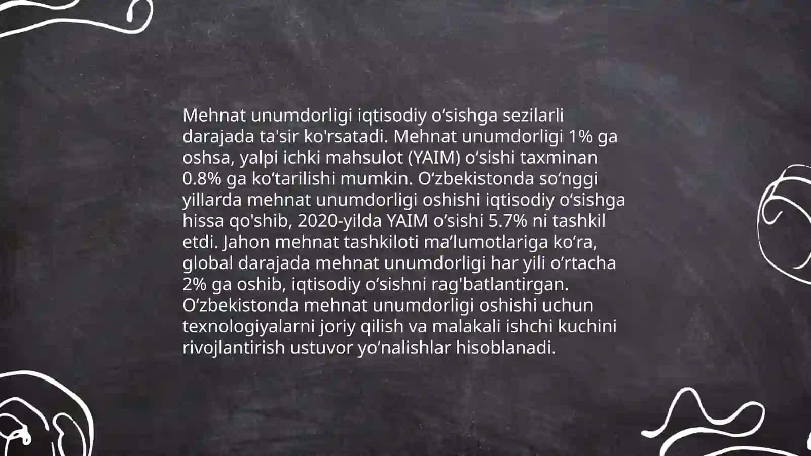 Mehnat unumdorligi -iqtisodiy oʻsish omili sifatida 4