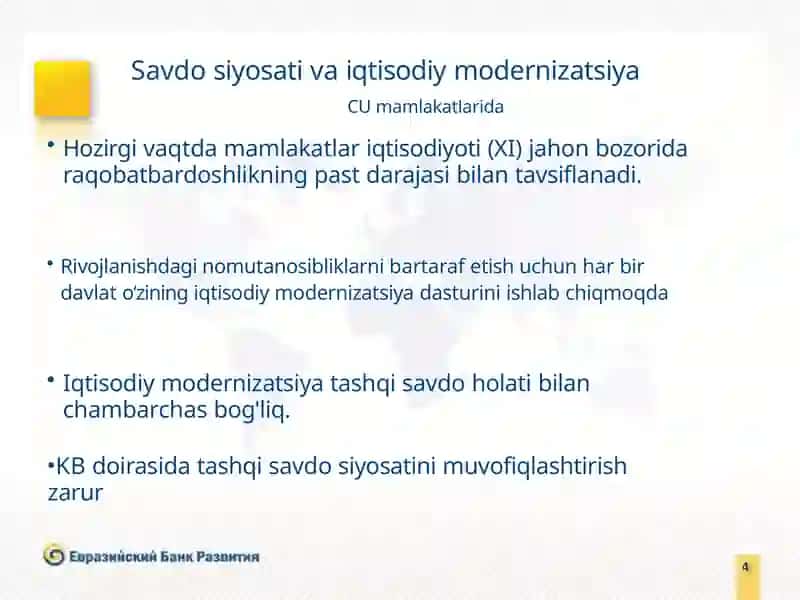 Itqisodiyotni modernizatsiyalash va diversifikatsiyalashning jahon tajribasi 4