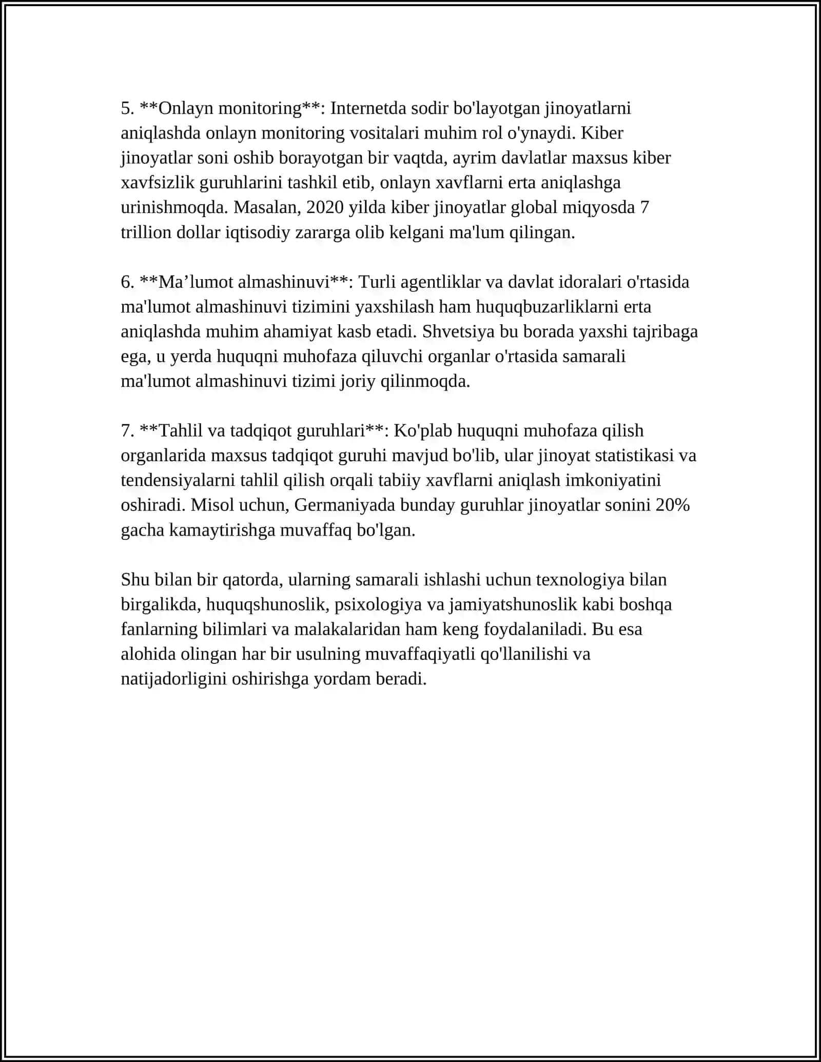 HUQUQBUZRLIKKAR PROFILAKTIKASIGA DOIR CHORA TADBIRLAR ISHLAB CHIQISH 4