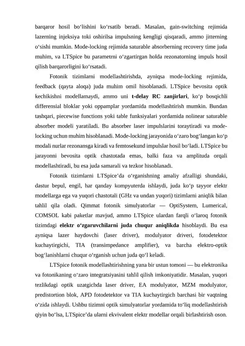 LTSpice-da O‘tatezkor Fotonik Komponentlarni Simulyatsiya Qilishni O‘rganish 4