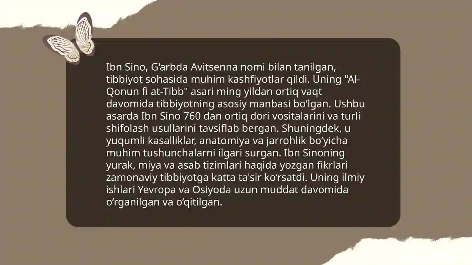 Oʻrta Osiyo mutafakkirlarining jahon ilm faniga qoʻshgan hissasi 4
