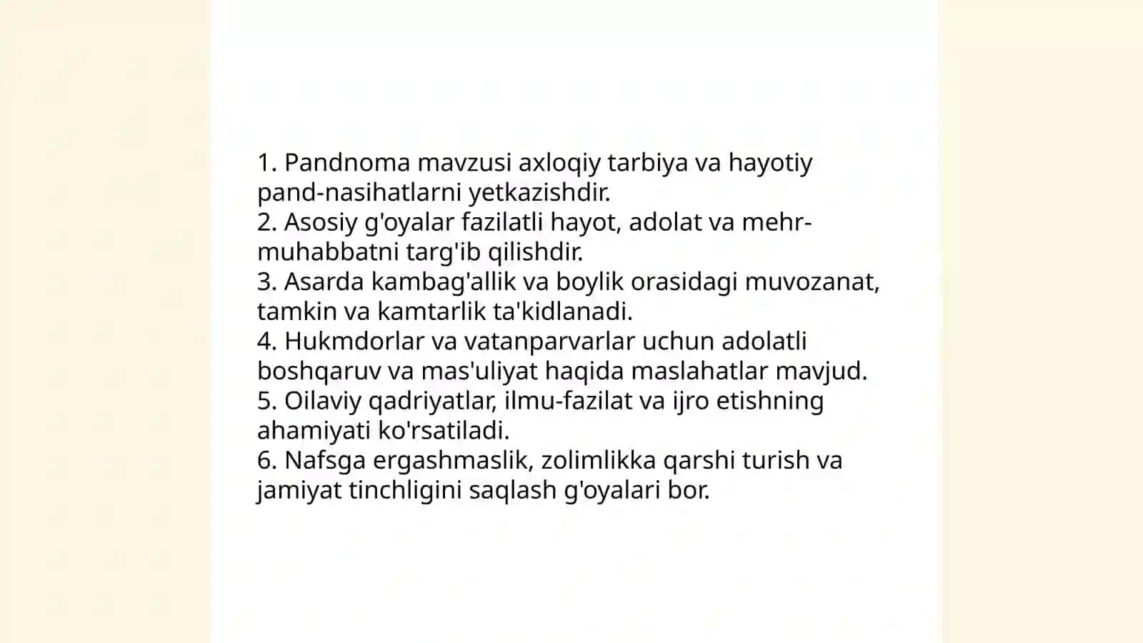 Pandnoma asari haqida 4