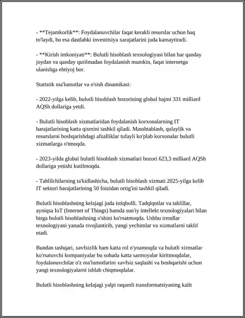 Bulutli hisoblash tushunchasi 4
