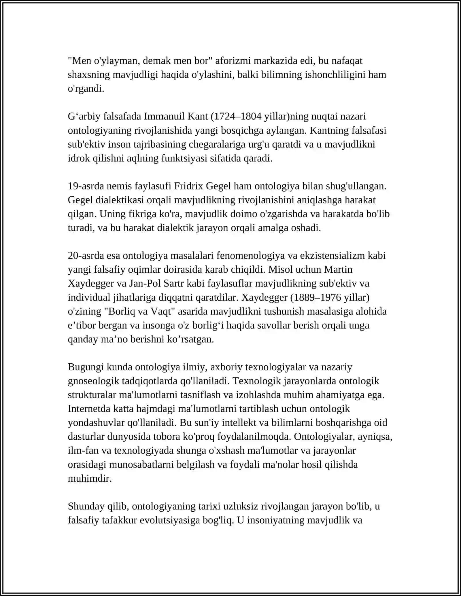 ONTOLOGIYANING ASOSIY TUSHUNCHALARI VA MASALALARI 4
