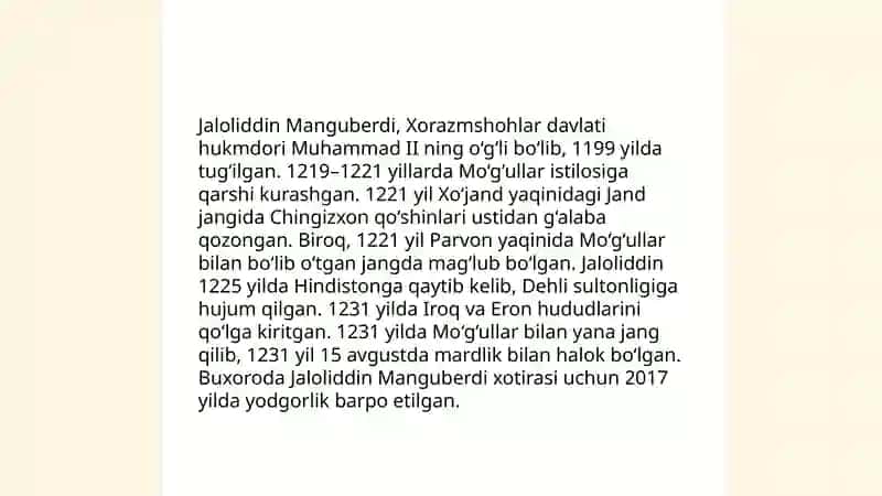 Jaloliddin Manguberdi Vatan himoyachisi 4