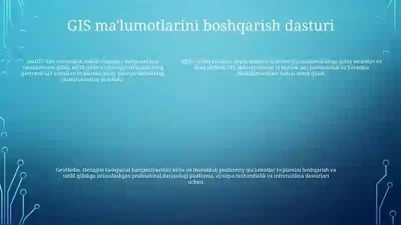 Geoinformatsion Tizimlarning Dasturiy Vositalari 4