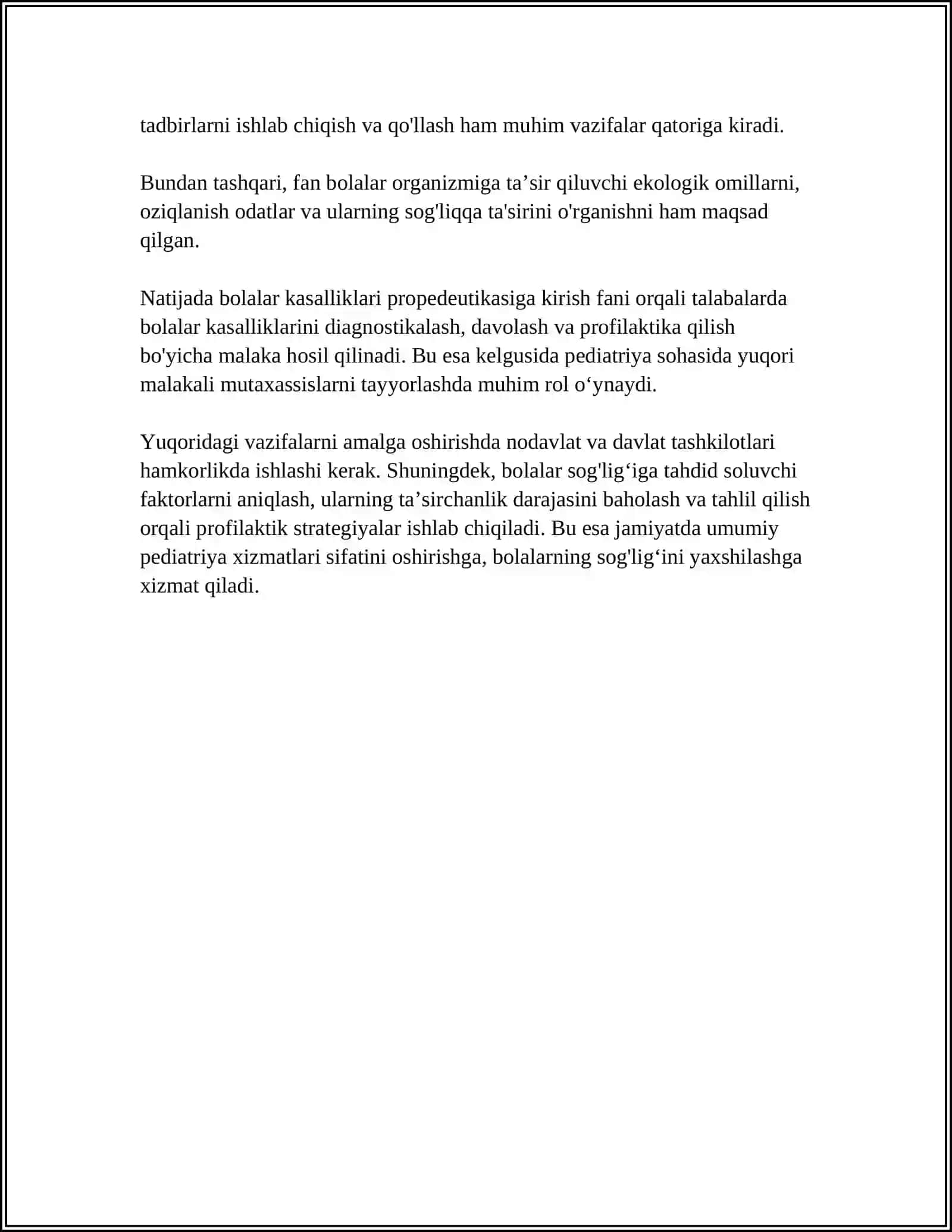 Bolalar kasalliklari propedeutikasiga kirish: fanining maqsadi va vazifalari 4