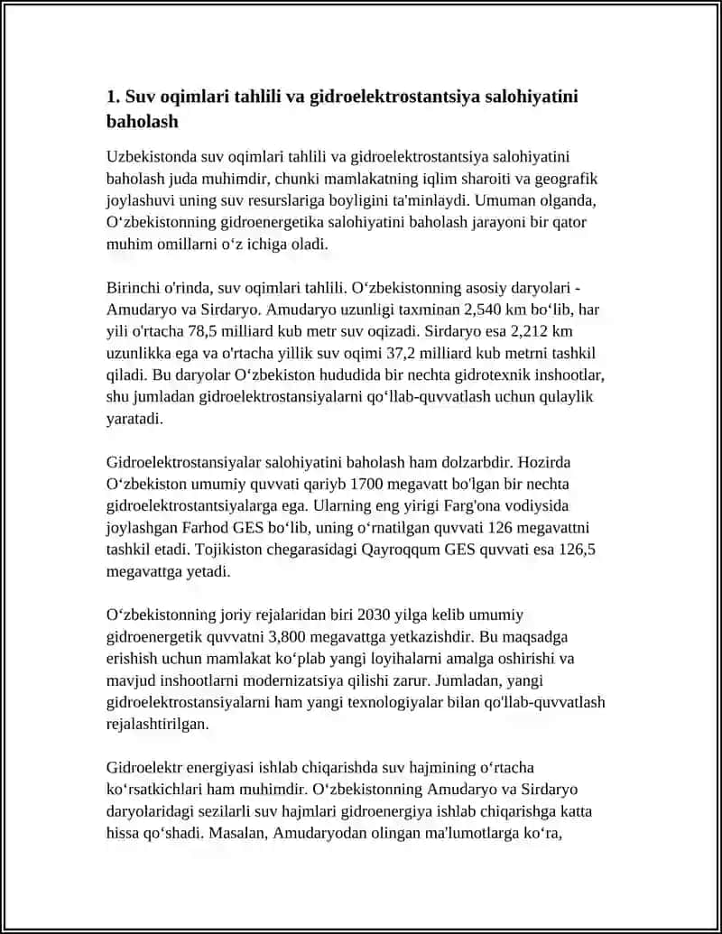 SUV OQIMLARI ENERGIYASIGA ASOSLANGAN ELEKTROSTANSIYALAR 4
