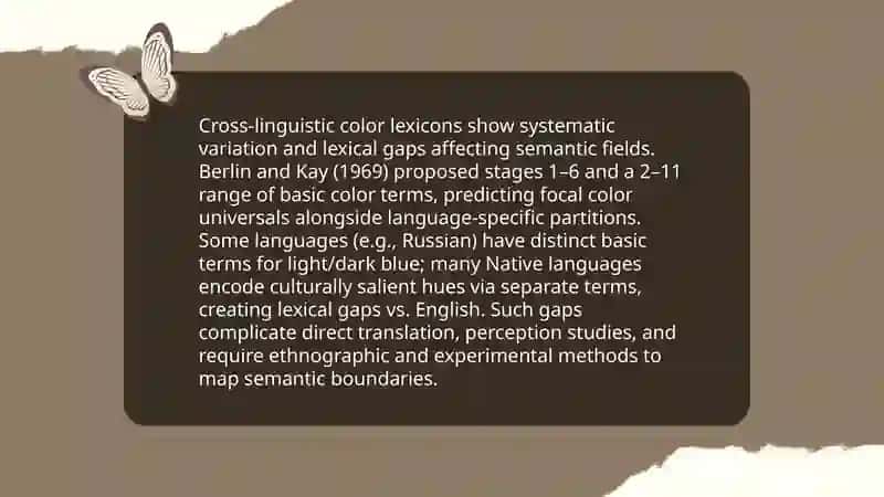 Semantic field and lexical gaps in English and Native Languages 4