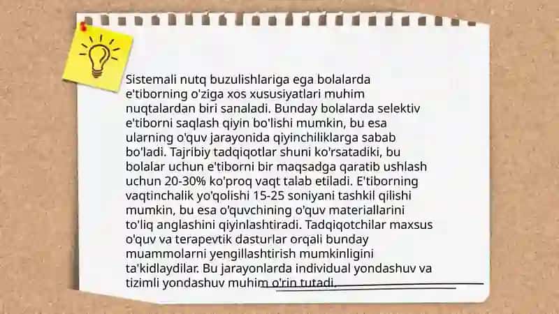Sistemali nutq buzulishlari bo'lgan bolalarning psixologik xususiyatlari 4