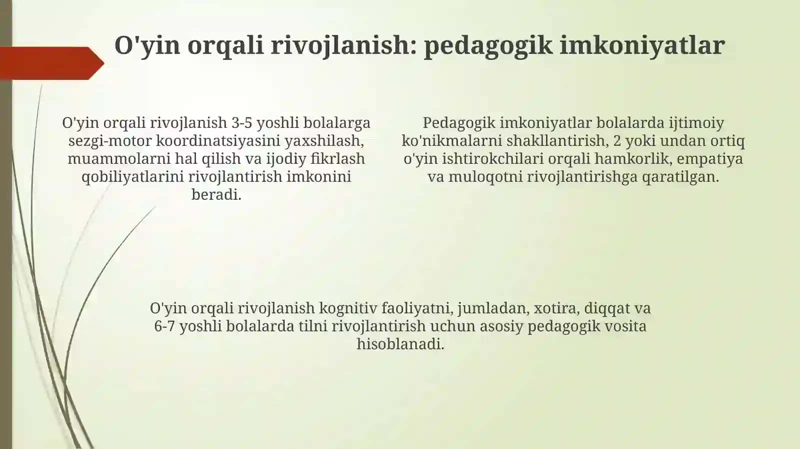 Maktabgacha taʼlimda oʻyin texnologiyalari mohiyati va oʻyin orqali taʼlim olish va rivojlantirish 4