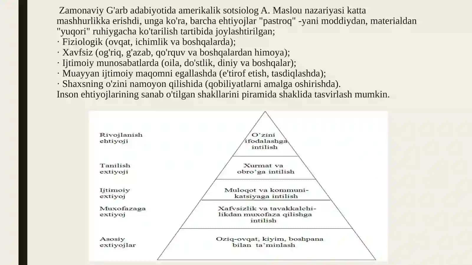 SOTSIAL-IQTISODIY EHTIYOJLAR: MOHIYATI, TURLARI, OMILLARI, RIVOJLANISHI 4