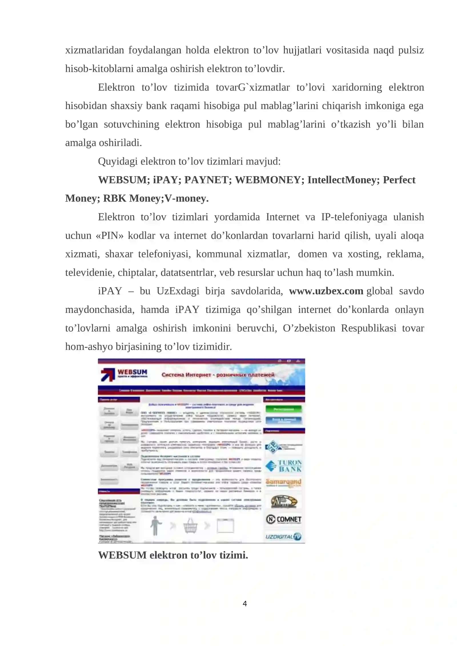 Elektron savdo tizimlarining faoliyati 4