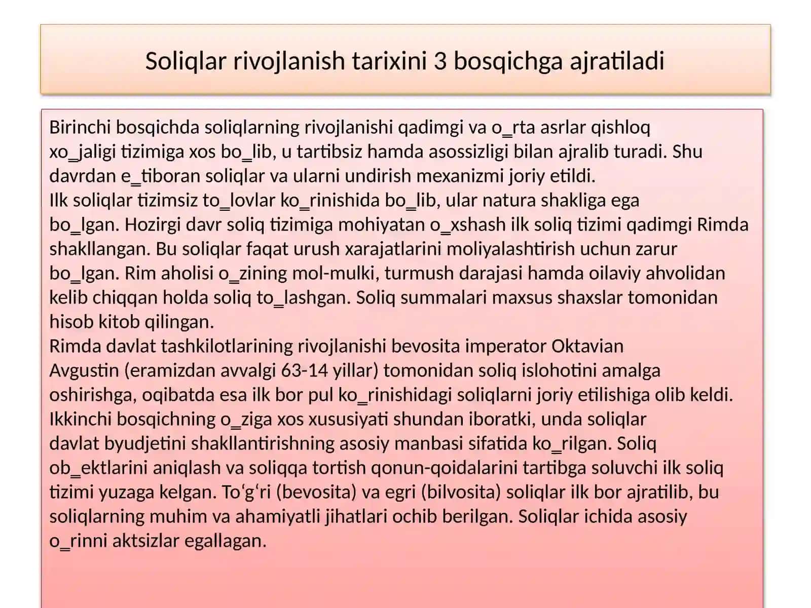 Soliqlar va soliqqa tortish fanining predmeti va o'qitish uslubiyoti 4
