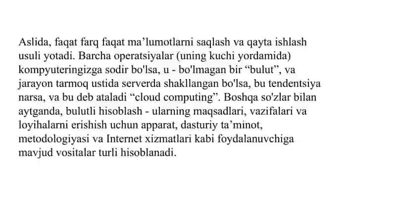 Iqtisodiyotda bulutli texnologiyalarning o’rni va ahamiyati. 4