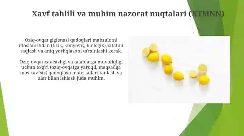 Oziq-ovqat mahsulotlarini qadoqlashda gigiyenik talablar 4