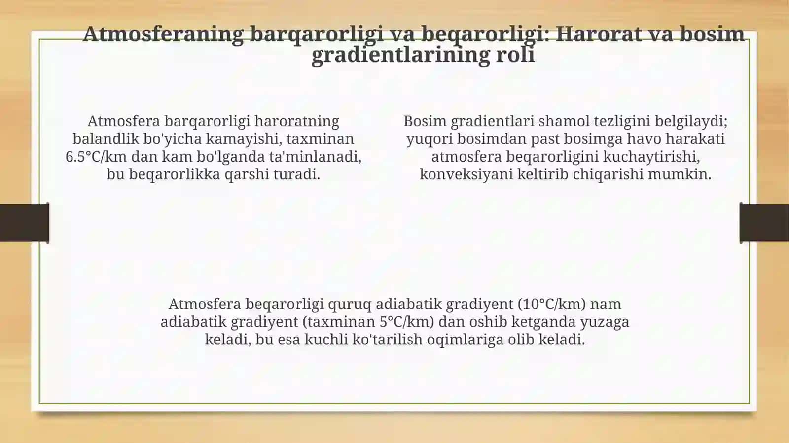 Sovuq havo massalarining xususiyatlari va termobarik maydonlar 4