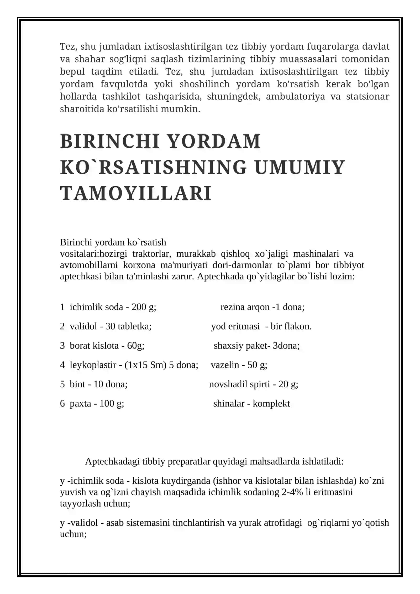 Birinchi tibbiy yordam ko'rsatish haqida ma'lumot 4