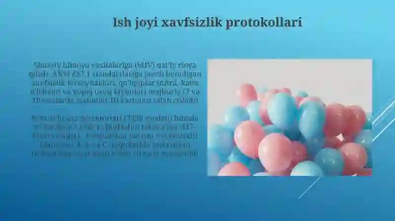 Ishlab chiqarishda balonlardan xavfsiz foydalanish talablari 4