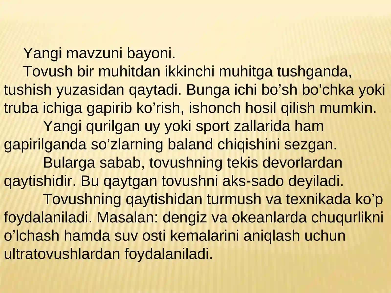 Tovushning qaytishi. Aks-sado 4