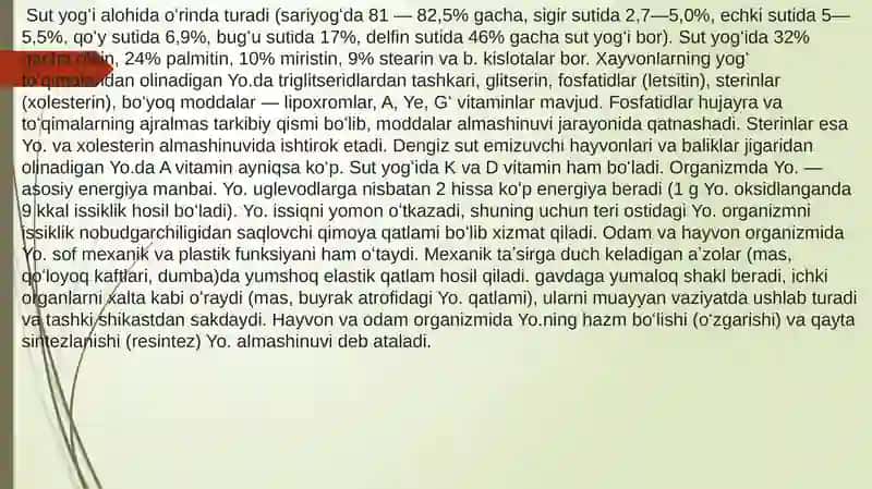 Yog`lar va uglevodlar almashinuvining fiziologiyasi 4