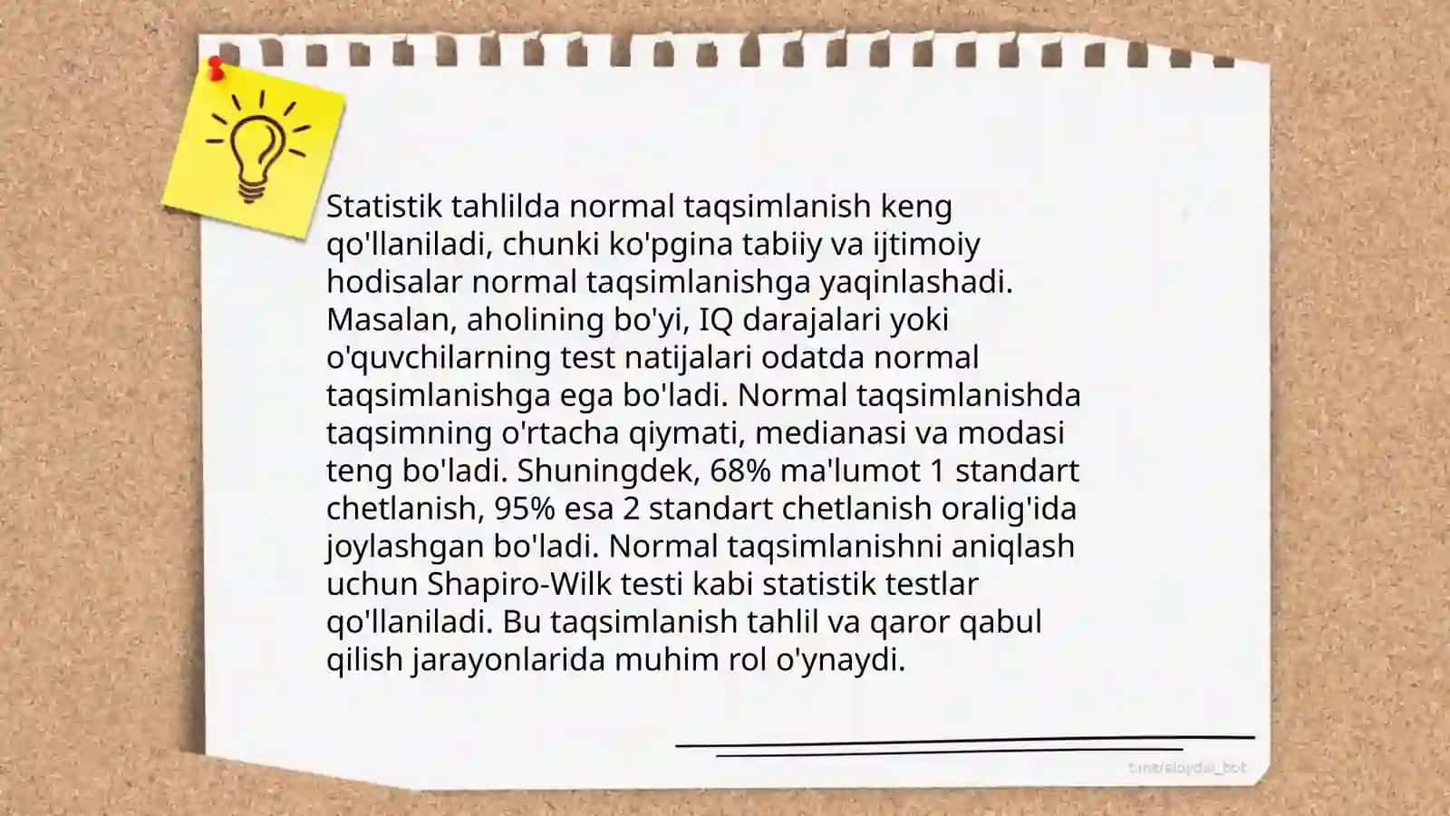 Normal taqsimlanish nazariyasining amaliy jihatlari 4