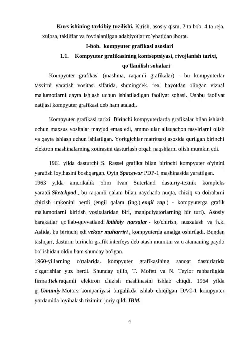 Kompyuter grafikasi haqida tushuncha va uni o`qitish metodikasi 4