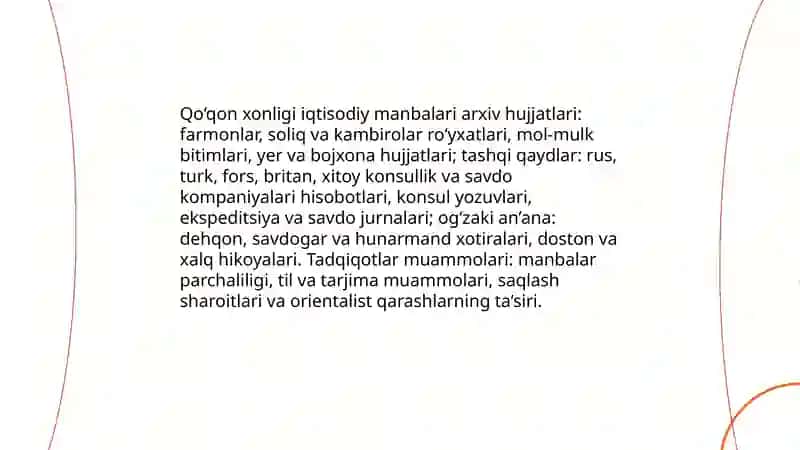 XVI-XIX asr Qo'qon xonligi iqtisodiy tarixining tarixshunosligi 4
