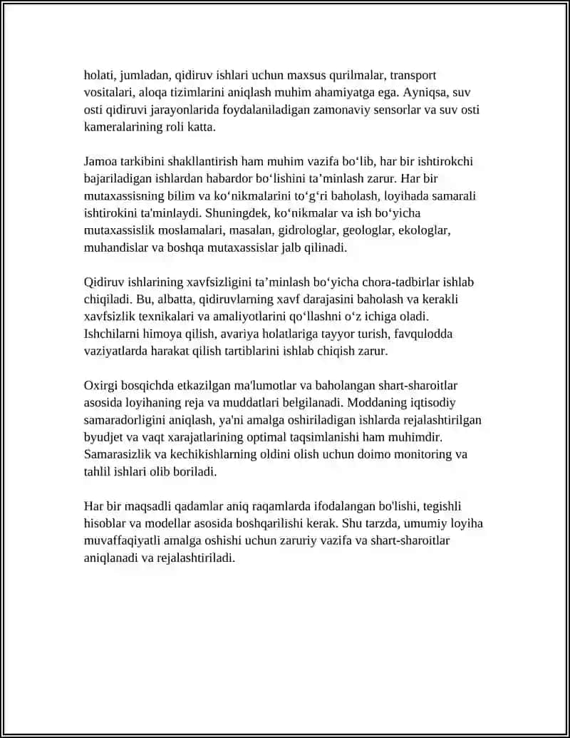 KO'PRIK KECHUVLARI QIDIRUV ISHLARINI TAYYORGARLIK DAVRI 4