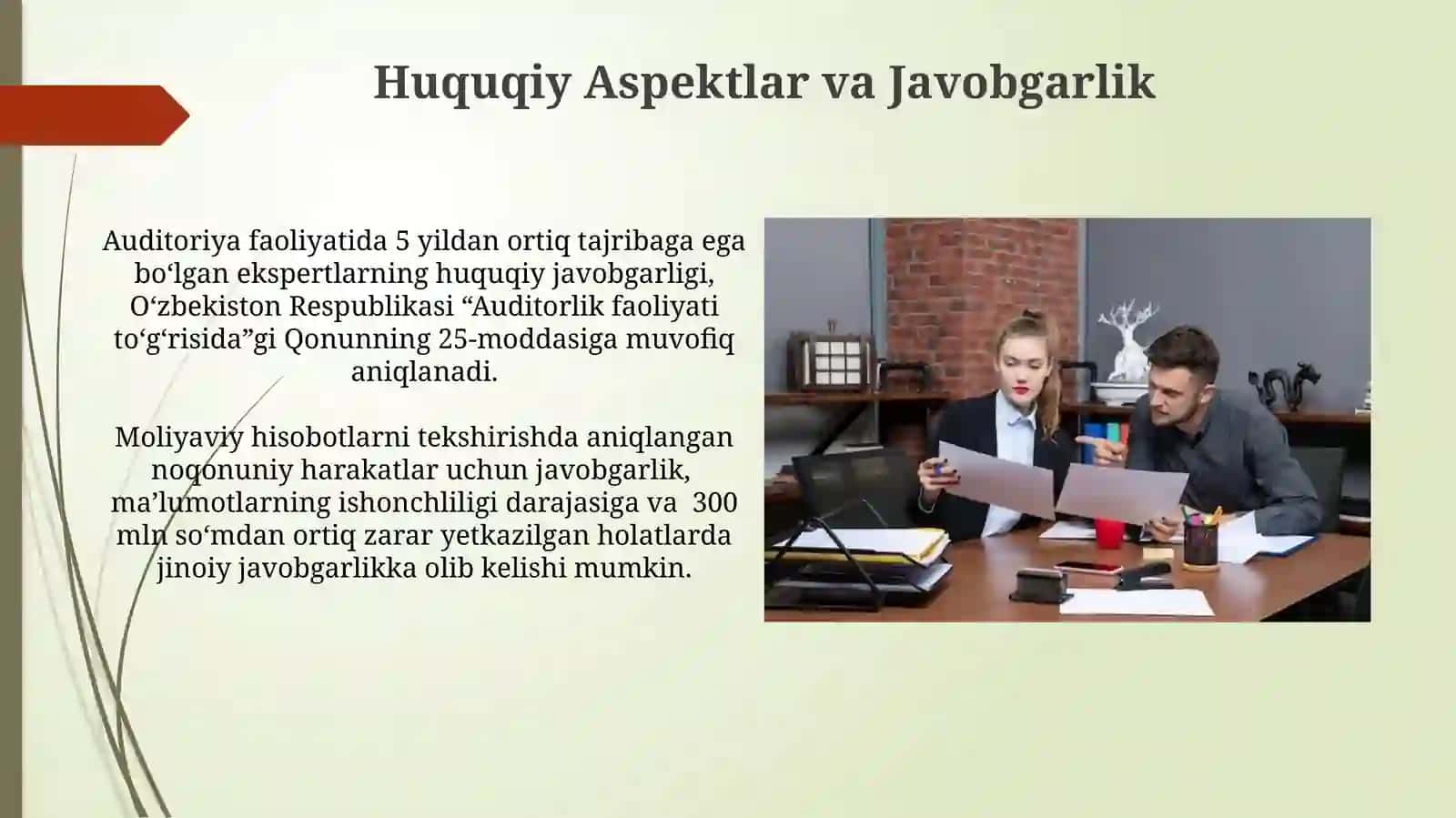 Ekispert-auditorlar va tekshiruvchan nazorat usullarini o'rganish 4