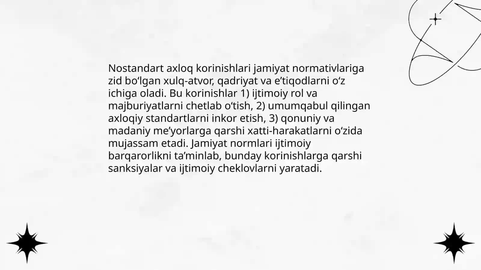 Nostandart axloq korinishi 4