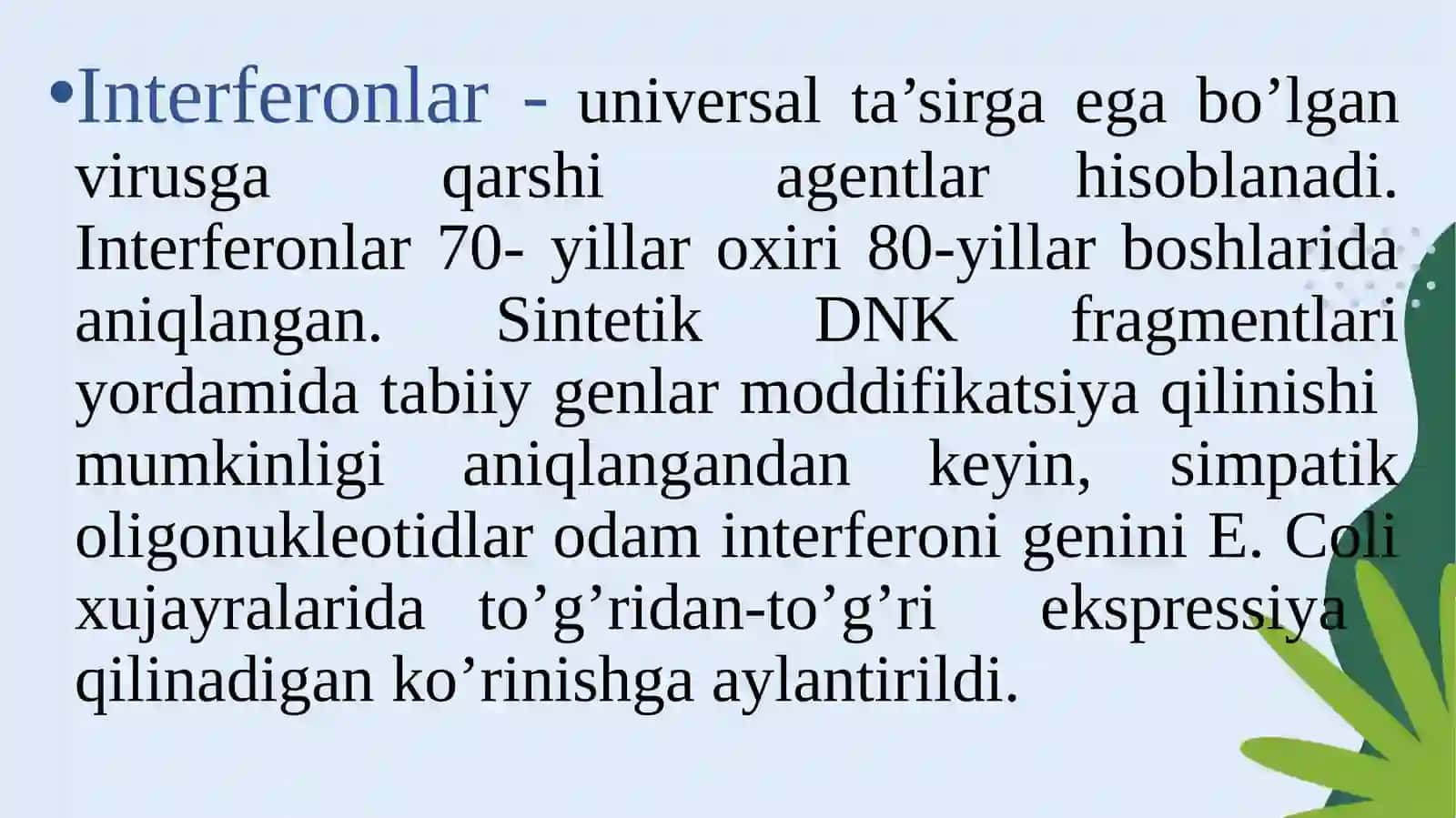 Gen injenerligi usuli yordamida biopreparatlar sintezi 4